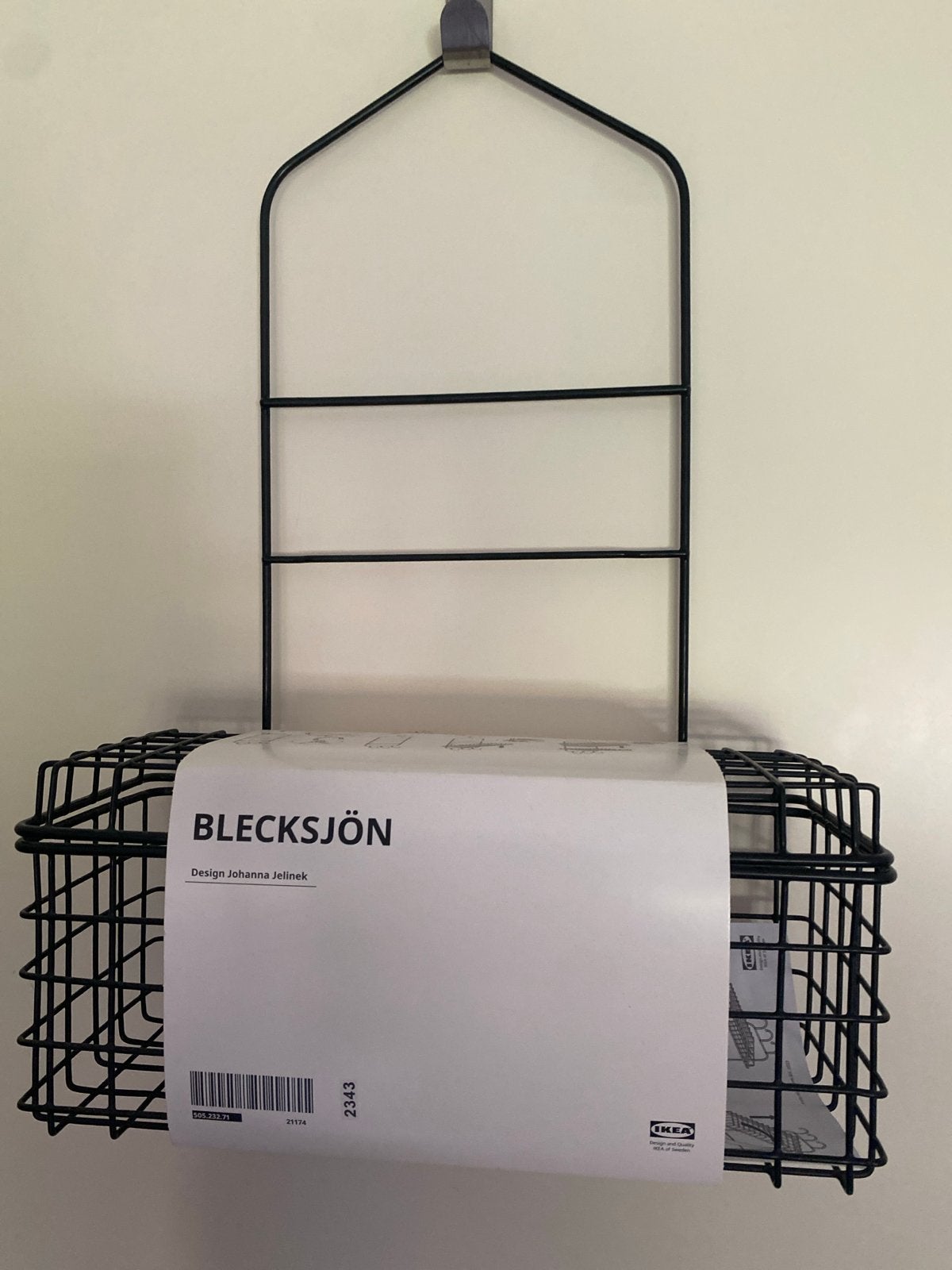 IKEA BLECKSJÖN - Zwart metalen wandrek/opberger, Zwart, Nieuw, Ophalen of Verzenden, Metaal