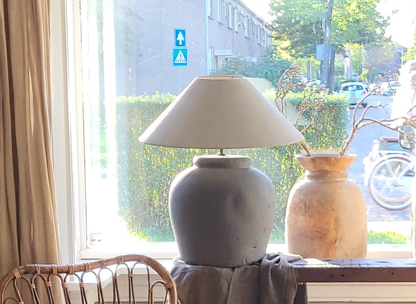 Mooie kruiklamp!, Huis en Inrichting, Ophalen, Gebruikt, E27 (groot), Met kap