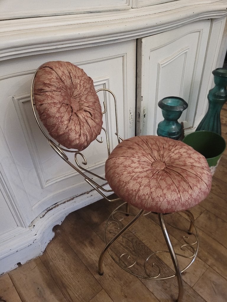Vintage kaptafel stoeltje, Huis en Inrichting, Tafels | Kaptafels, Ophalen, Heikant 21 Kaatsheuvel, Belle Vieille Brocante, 50 tot 100 cm