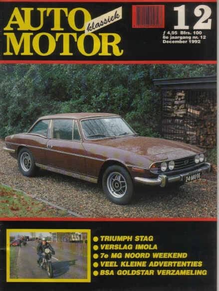 AMK 12 1992 : Triumph Stag - MV Agusta - BSA, Ophalen of Verzenden, Gelezen, Algemeen