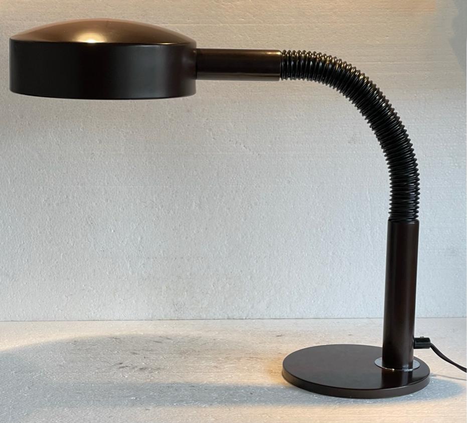 Hala Zeist retro vintage Dutch Design bureau lamp bruin /wit, Ophalen of Verzenden, Zo goed als nieuw