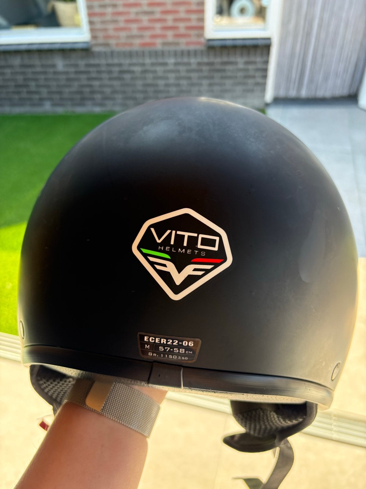 Vito scooterhelm - Mat Zwart - Maat M, M, Heren, Jethelm, Tweedehands