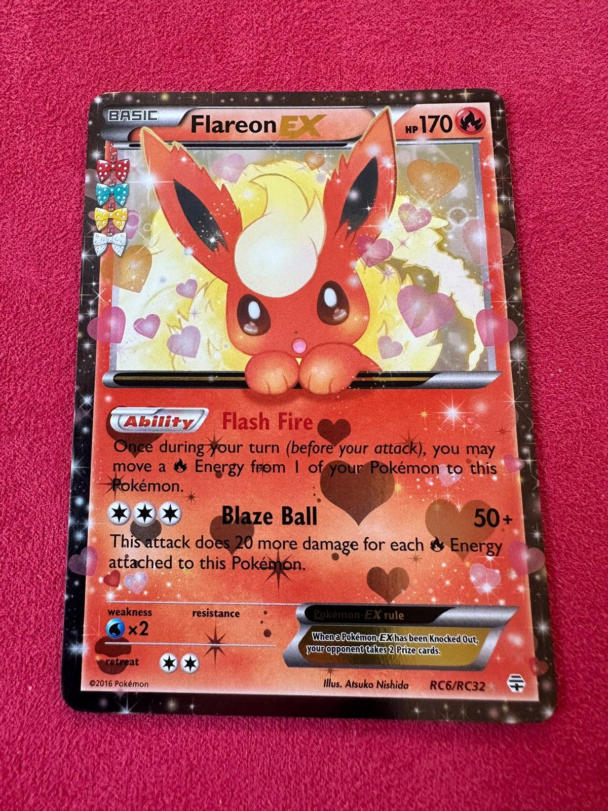 Flareon ex RC6 / RC32 X Y Generations radiant collection, Ophalen of Verzenden, Zo goed als nieuw, Losse kaart, Foil