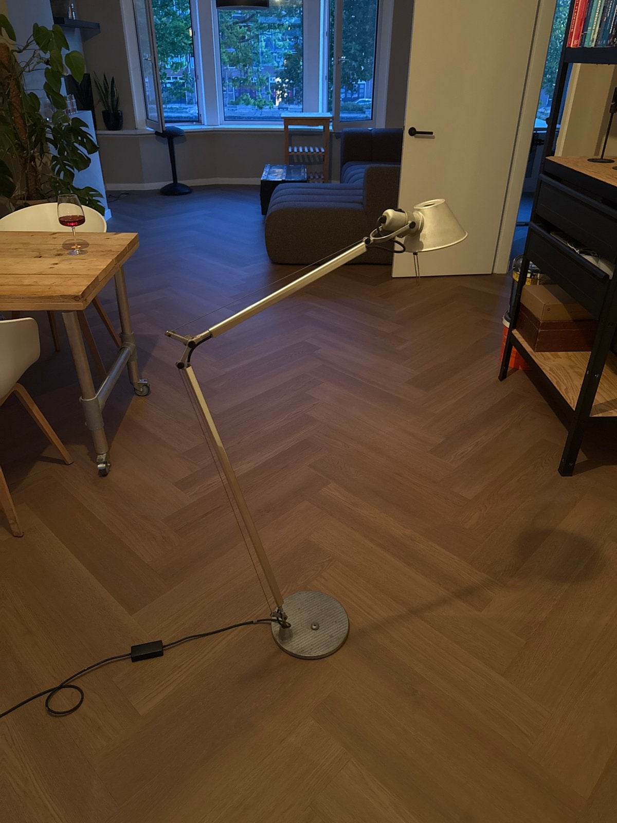 Artemide Tolomeo Terra booglamp - Retrofit aluminiu MOET WEG, Huis en Inrichting, Lampen | Vloerlampen, Gebruikt, 200 cm of meer