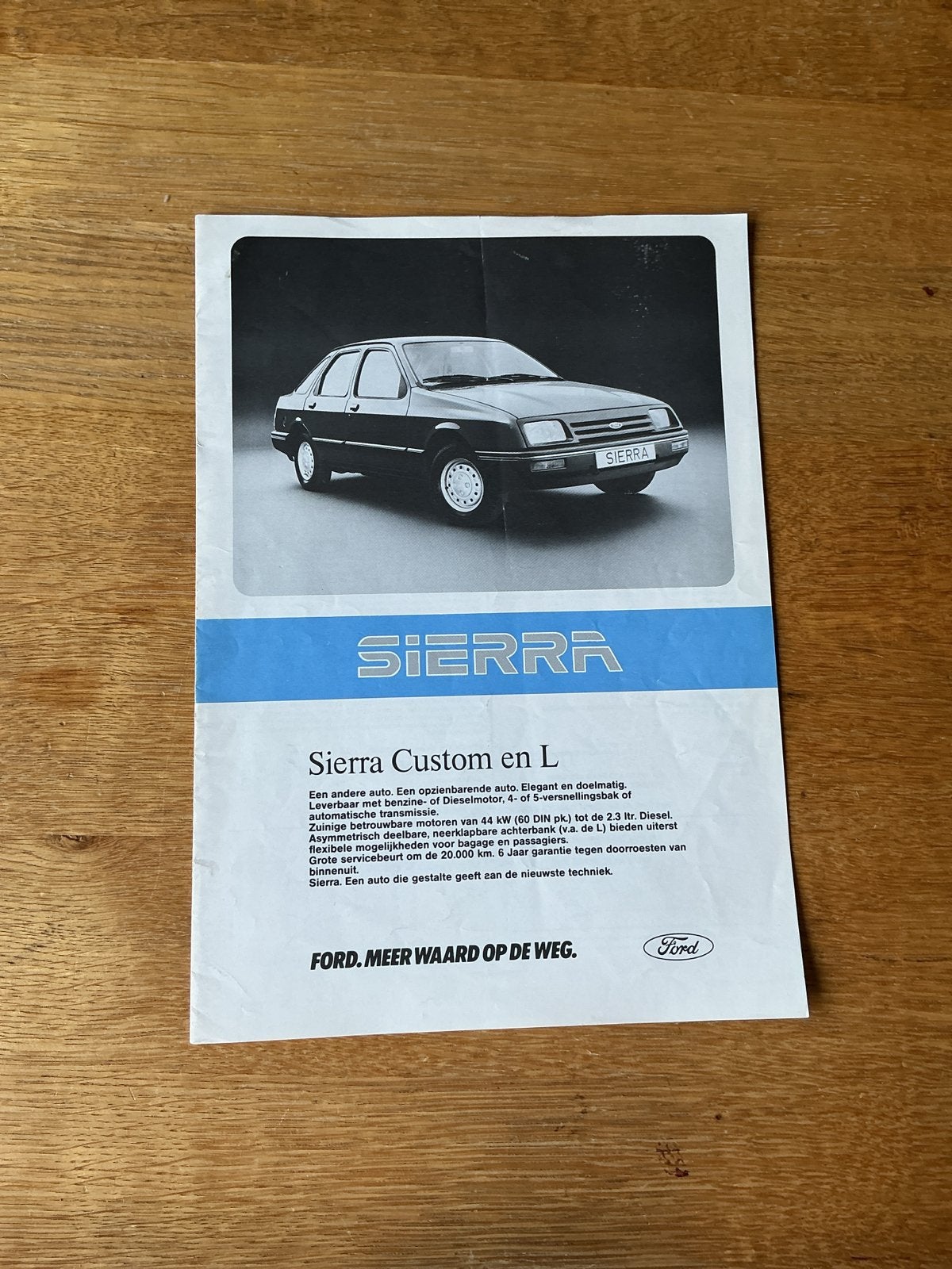 Ford Sierra brochure uit 1985, Ophalen of Verzenden, Gelezen, Ford