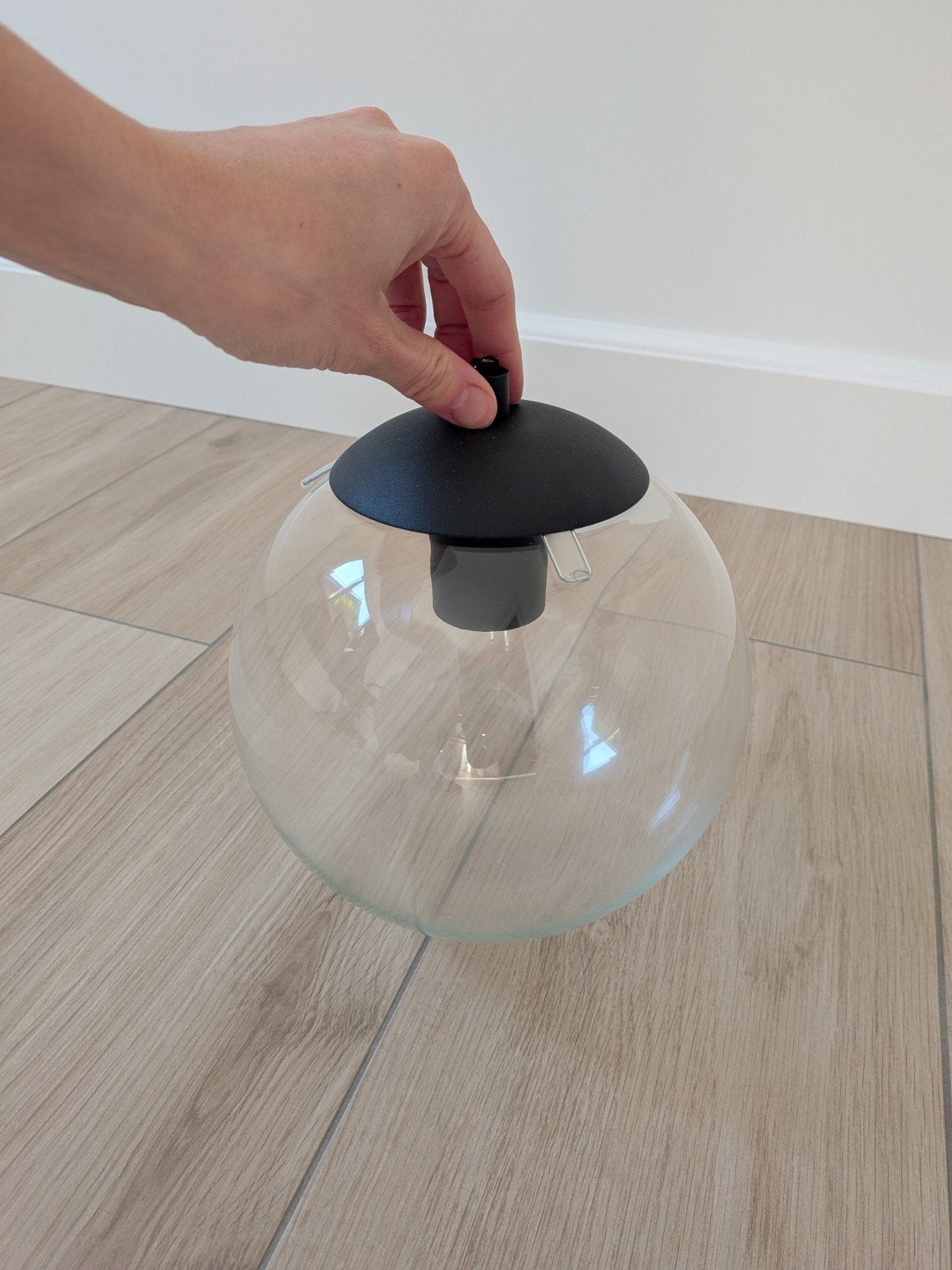 6 glazen bollen met kapje voor hanglamp, Ophalen, Nieuw