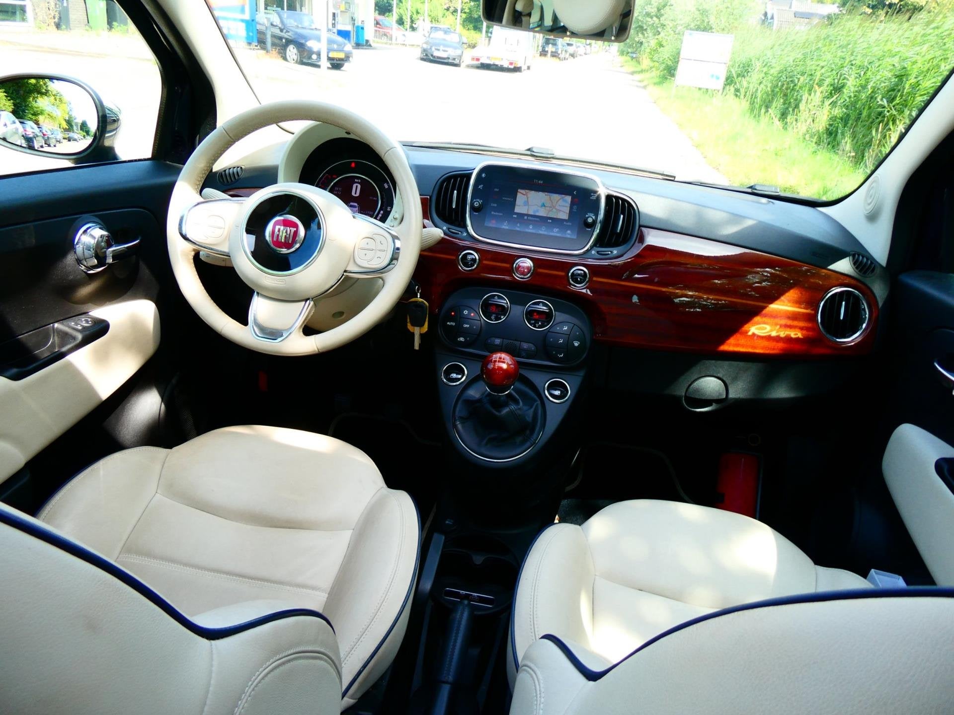Fiat 500 1.2i 4-Cilinder 1e eig. RIVA Clima Cruise Leder Nav, Voorwielaandrijving, Gebruikt, 4 cilinders, 840 kg