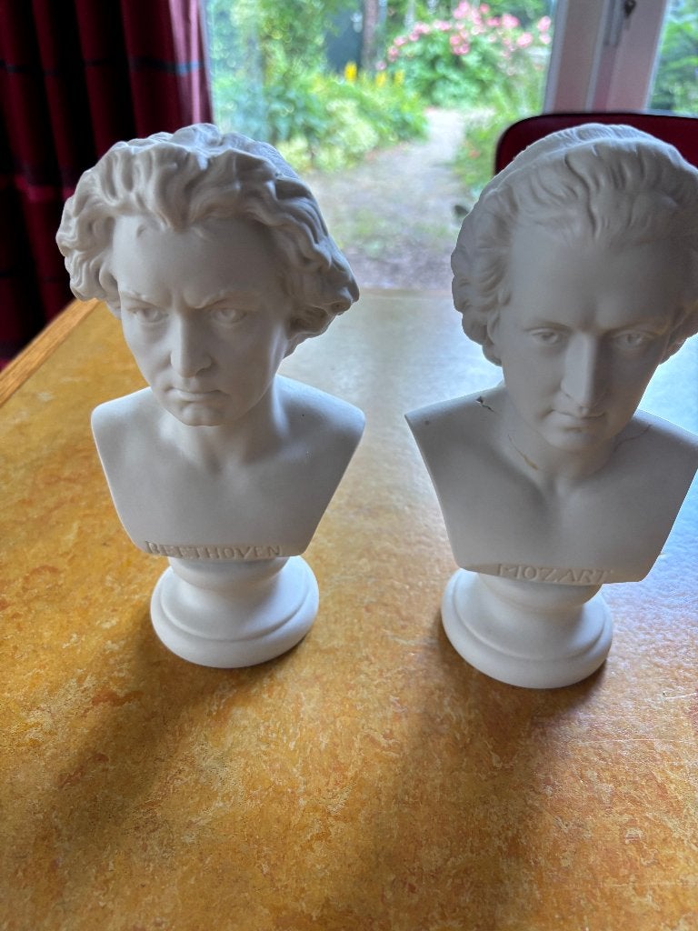 Bustes Beethoven & Mozart, Antiek en Kunst, Ophalen of Verzenden, Buste, 20 - 50 cm