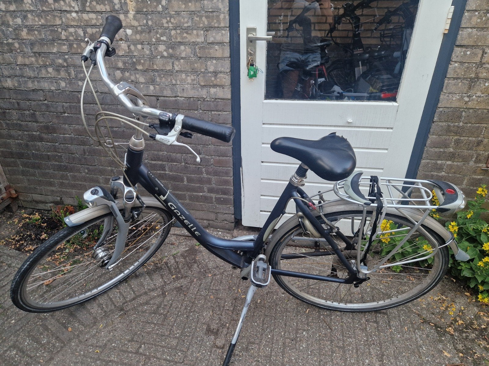 Gazelle damesfiets met lage instap en versnellingen, Ophalen, Velgrem, Versnellingen, Gazelle