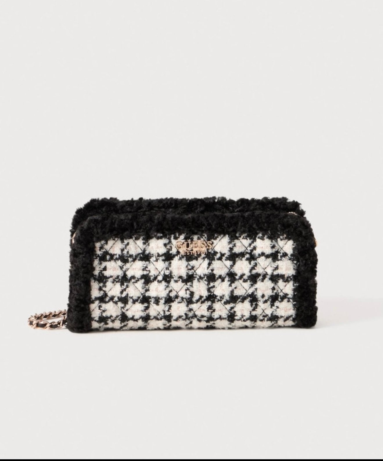 Guess tasje zwart/wit houndstooth, Sieraden, Tassen en Uiterlijk, Tassen | Damestassen, Ophalen of Verzenden, Nieuw, Zwart, Avondtasje
