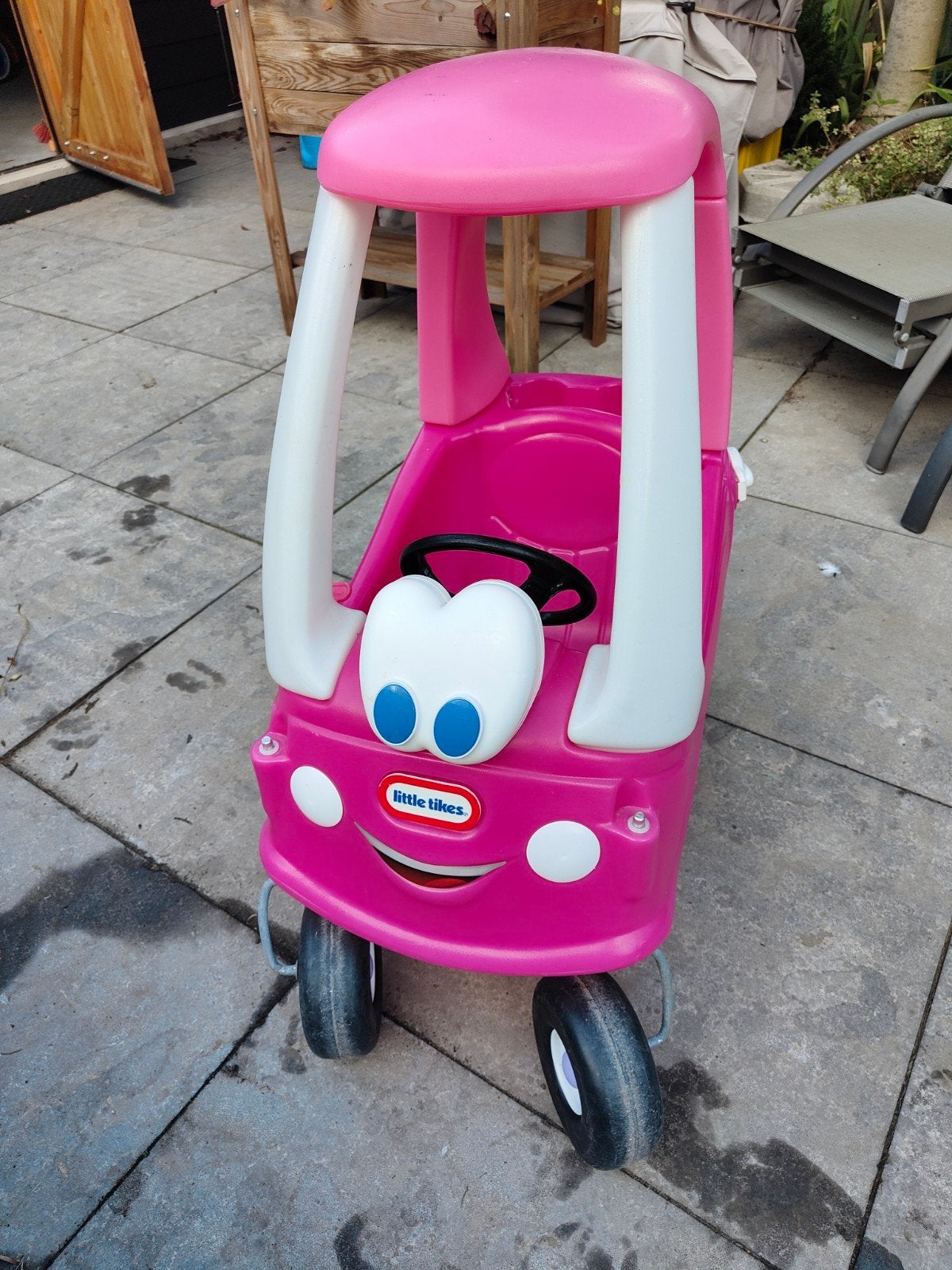 roze loopauto, Ophalen, Gebruikt