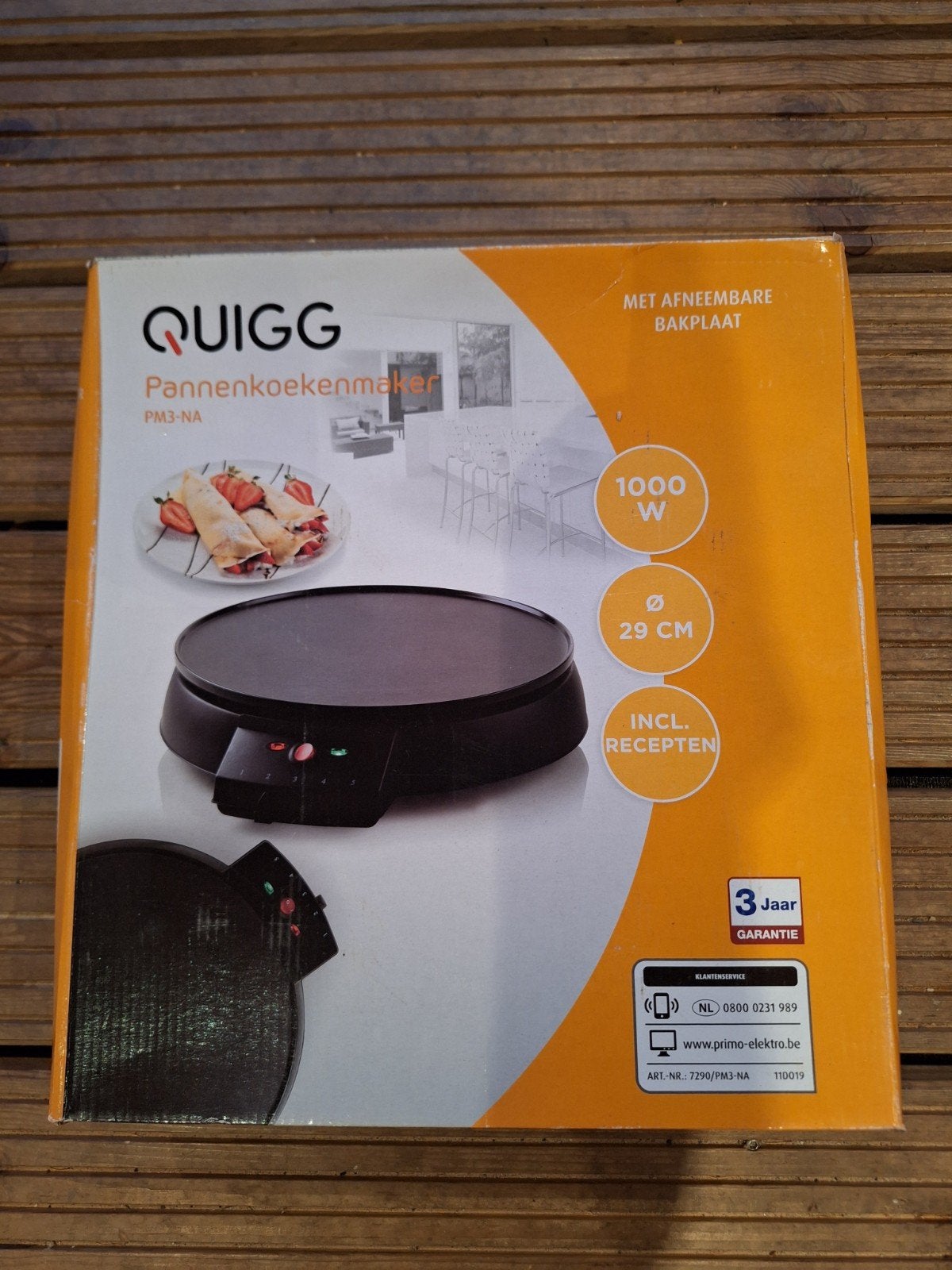 Quigg Pannenkoekenmaker met afneembare bakplaat, Ophalen of Verzenden, Uitneembare platen, Zo goed als nieuw