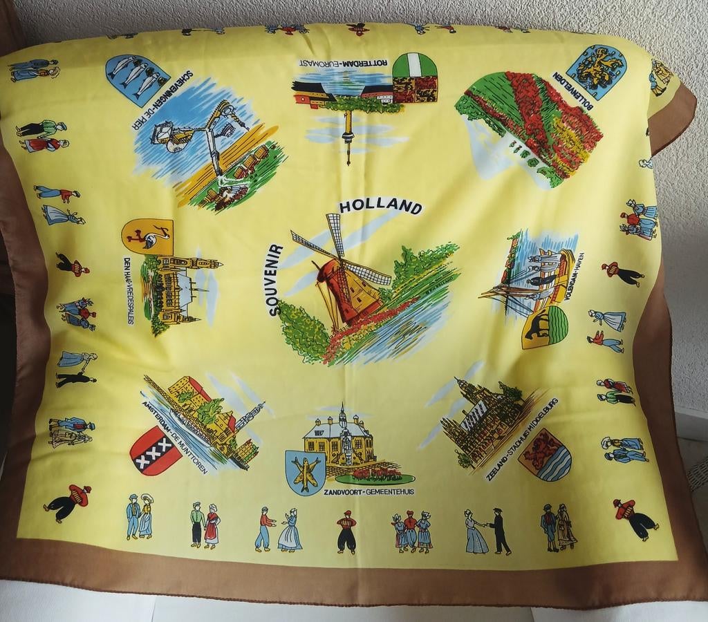 vintage souvenir sjaal Holland, Ophalen of Verzenden, Zo goed als nieuw, Sjaal