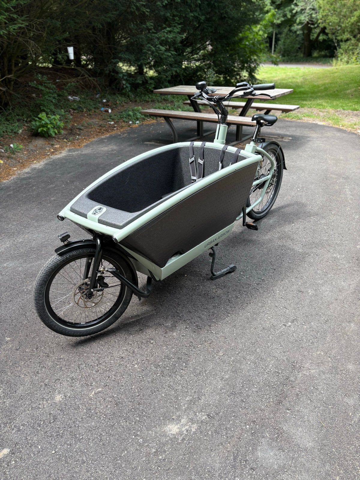 Urban Arrow Family Sage green - Zo goed als nieuw, Fietsen en Brommers, Fietsen | Bakfietsen, Elektrisch, Zo goed als nieuw, 2 kinderen