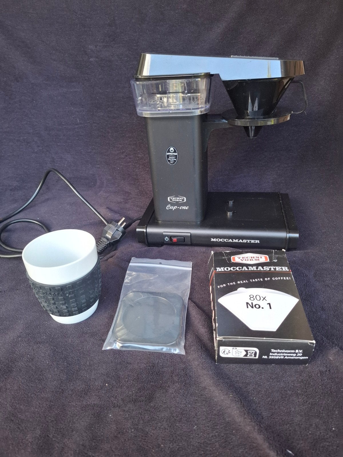 Technivorm Moccamaster Cup-one Matt Black met Toebehoren, Ophalen of Verzenden