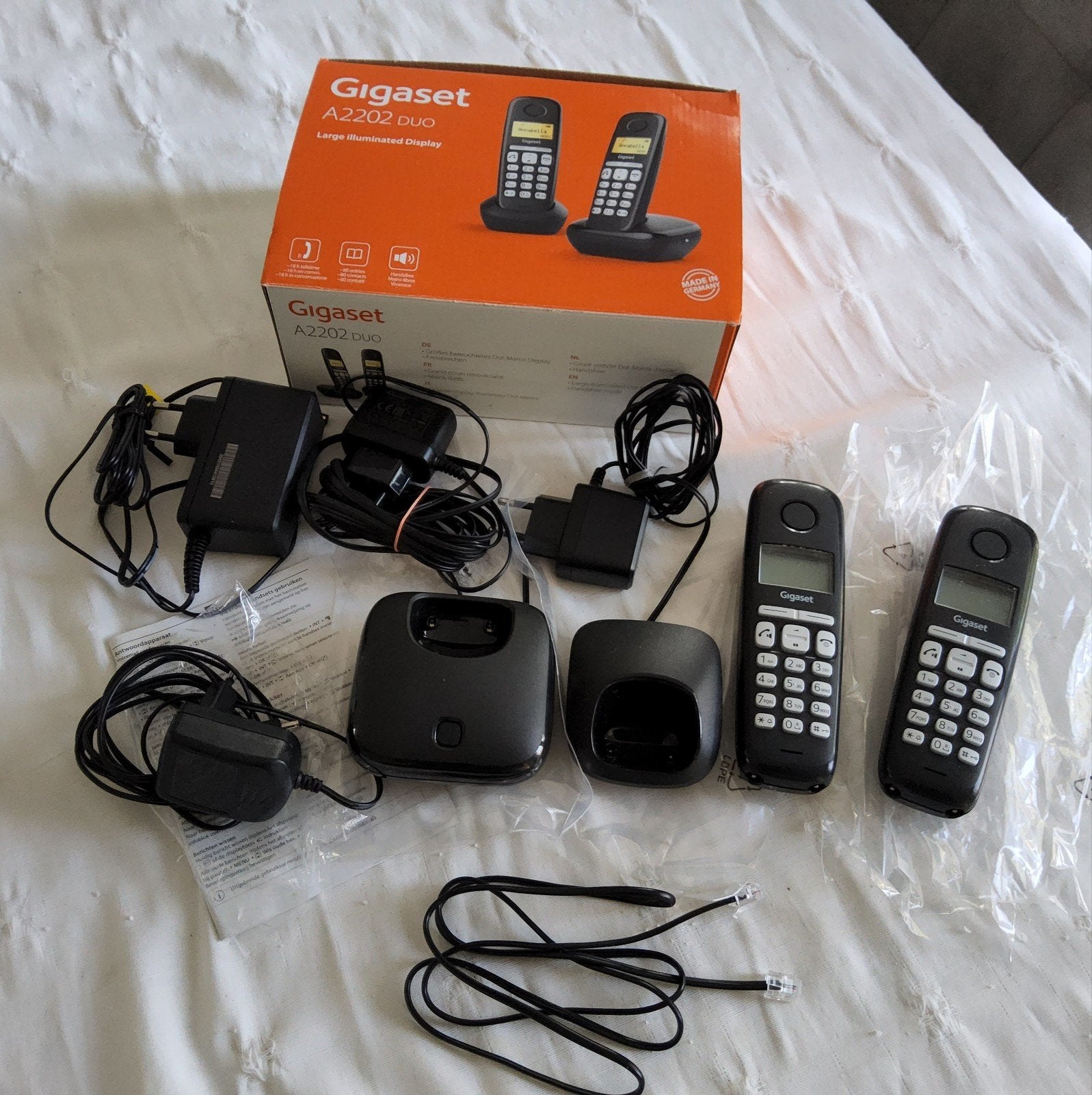 Gigaset A2202 Duo draadloze telefoons, Ophalen of Verzenden, Zo goed als nieuw, 2 handsets