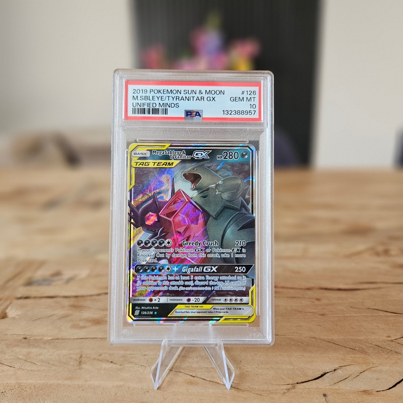 Mega Sableye & Tyranitar GX - Unified minds - PSA 10, Hobby en Vrije tijd, Verzamelkaartspellen | Pokémon, Ophalen of Verzenden