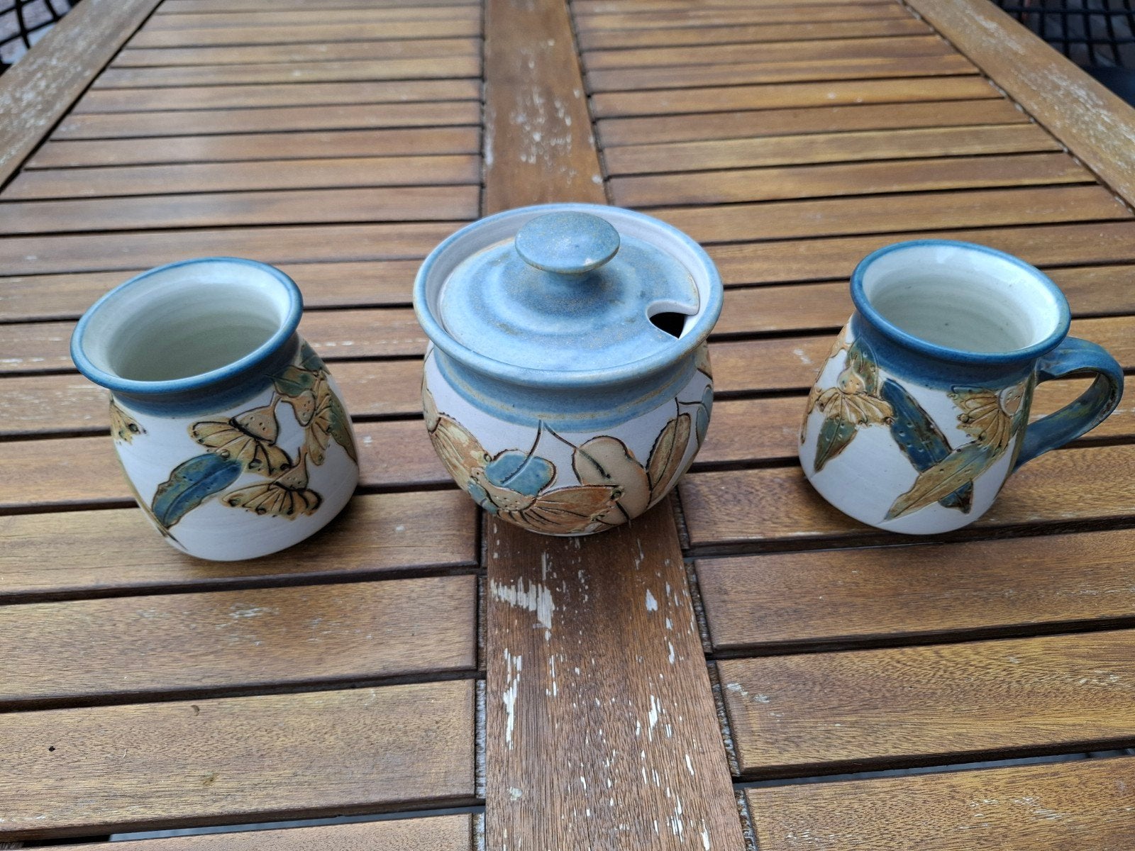 Keramische pot met 2 mokken, Antiek en Kunst, Antiek | Keramiek en Aardewerk, Ophalen
