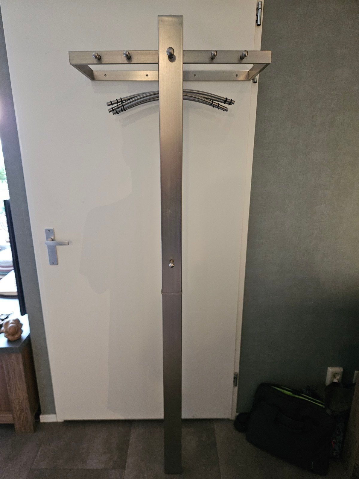 RVS Kapstok met Glazen Plank, Zo goed als nieuw, Metaal, 150 tot 200 cm, Ophalen