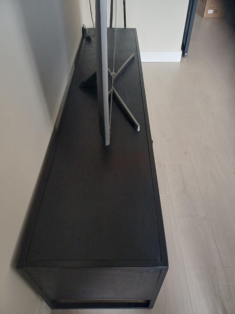 Tv meubel mangohout zwart, Ophalen, Minder dan 50 cm, 75 cm of meer, Zo goed als nieuw