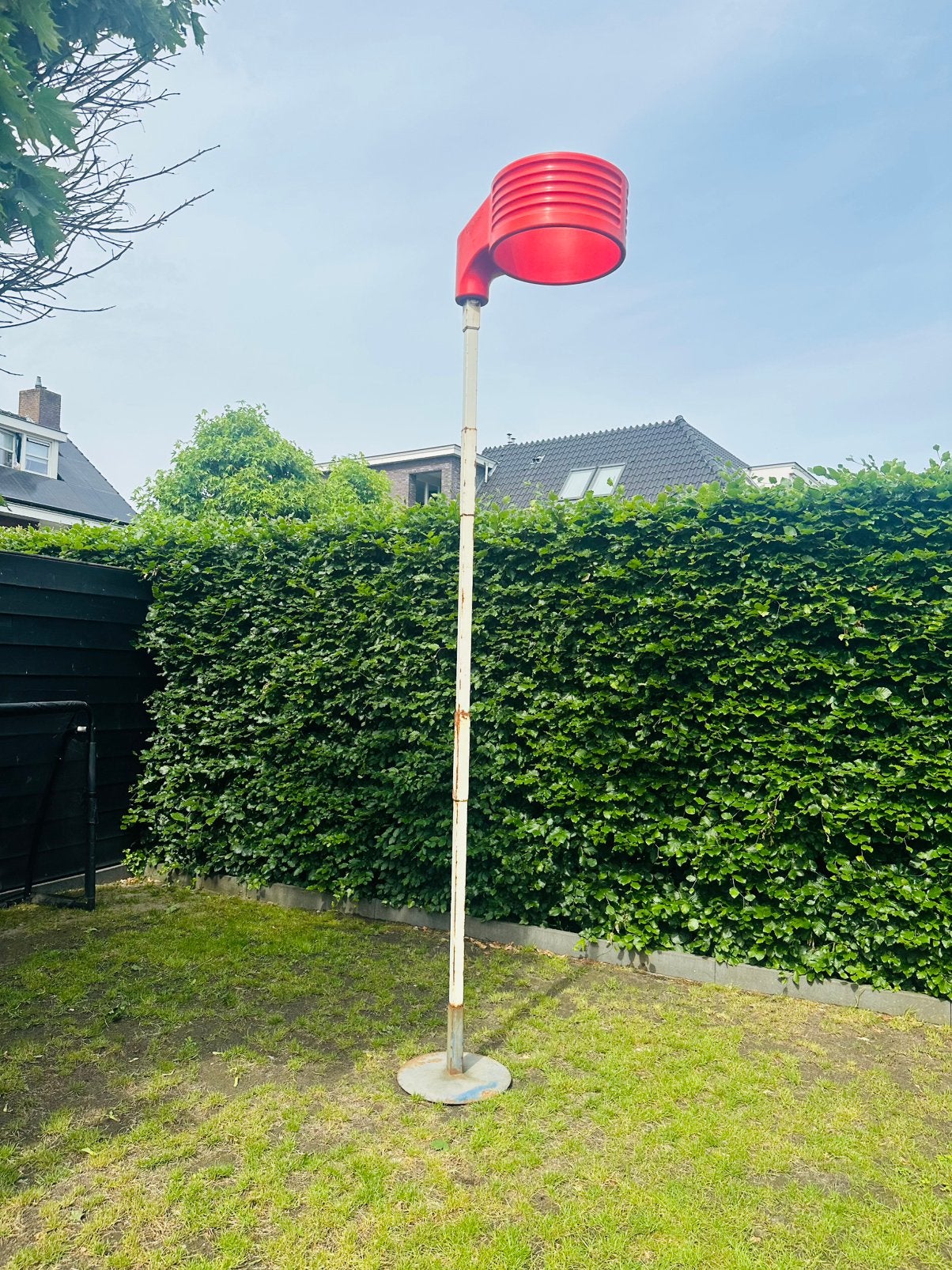 Korfbalpaal met grondplaat en nette Jeku Sport korf, Ophalen, Gebruikt, Korf of Paal