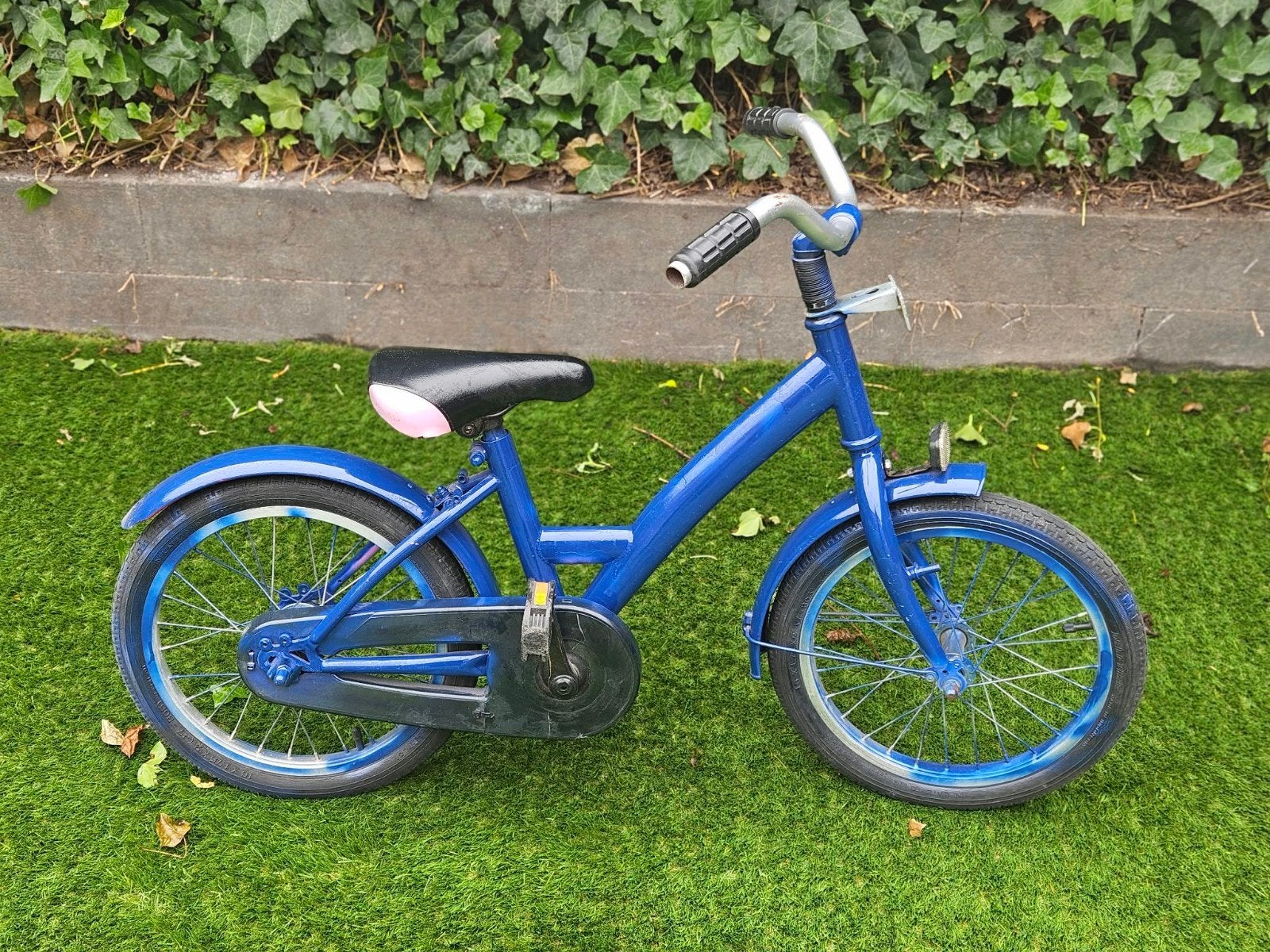 Blauwe kinderfiets 3-5 jaar, Ophalen, Gebruikt, Terugtraprem, 16 tot 20 inch