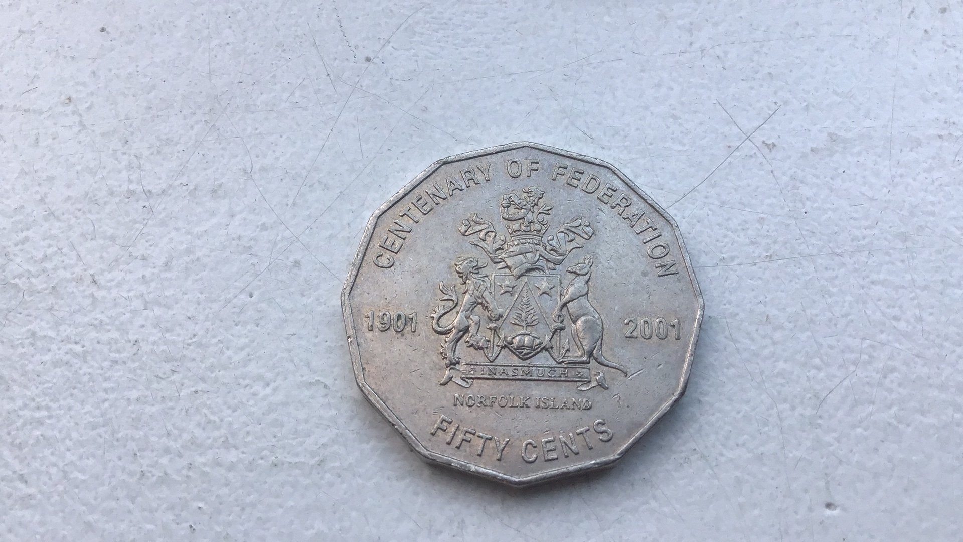 Australie 50 cent 2001 Norfolk Islands., Ophalen of Verzenden