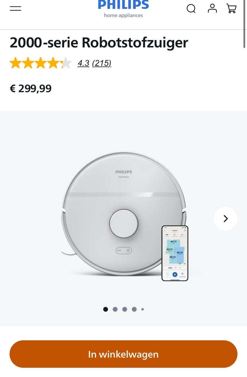 Robot stofzuiger, Witgoed en Apparatuur, Ophalen, Nieuw, Philips