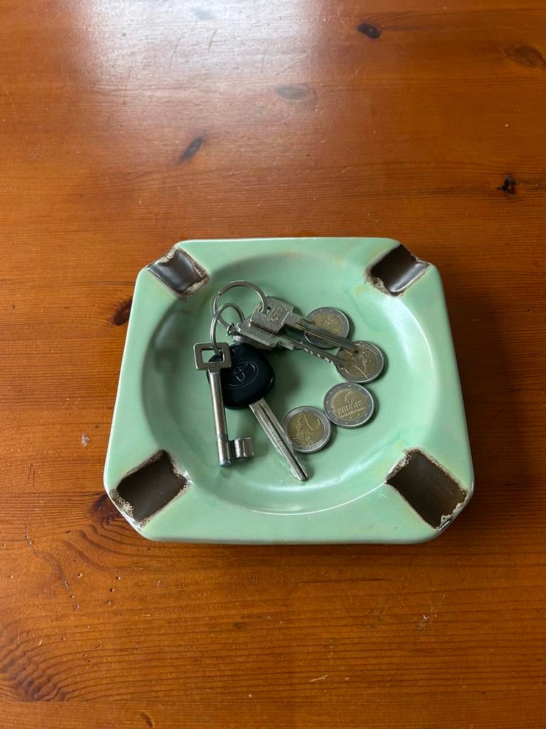 Vintage Harald Östergren Upsala Ekeby mintgroene asbak, Ophalen