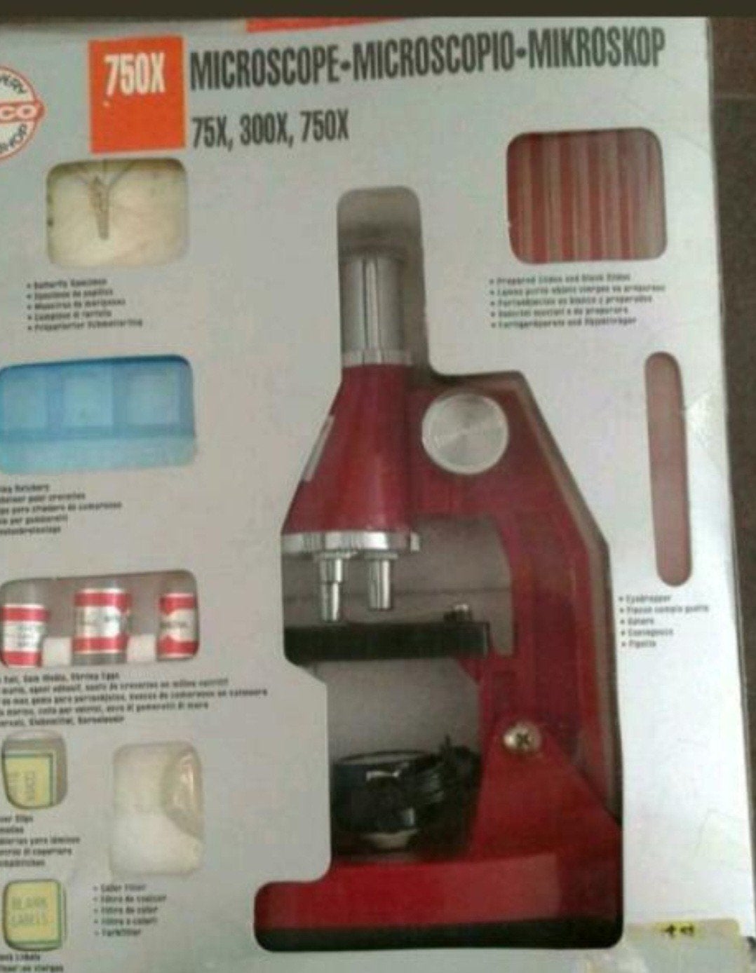 TASCO microscoop 750x in doos met toebehoren, Ophalen of Verzenden