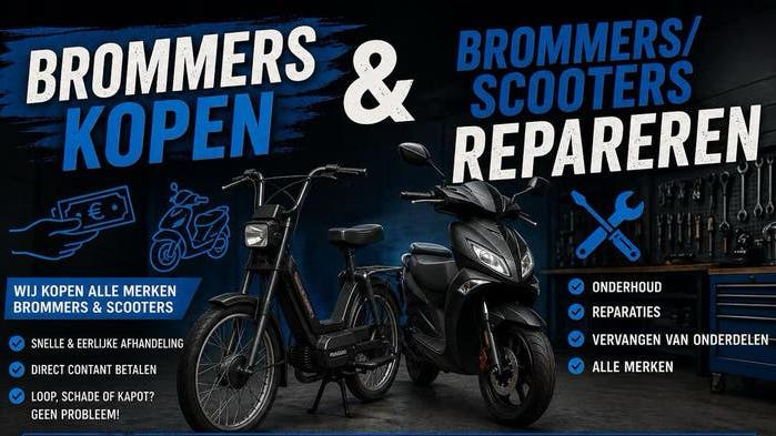 Brommers/scooters reparatie en brommers kopen, Ophalen, Benzine