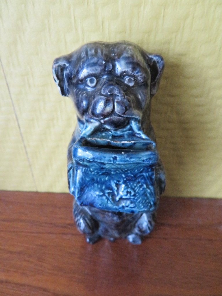 Antieke spaarpot hond, puntgaaf, Ophalen of Verzenden