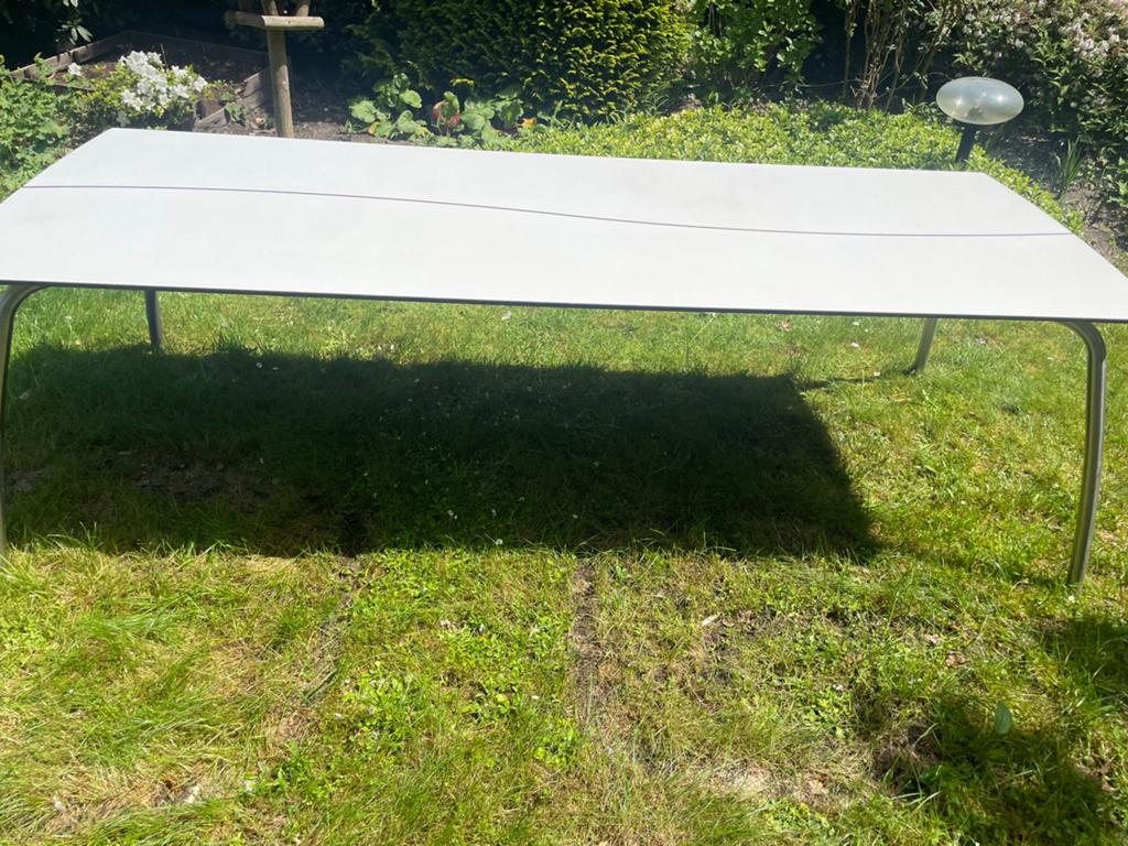 Borek tuintafel 225x92cm met zwaar en stabiel onderstel, Tuin en Terras, Tuintafels, Gebruikt, Rechthoekig, Metaal, Ophalen