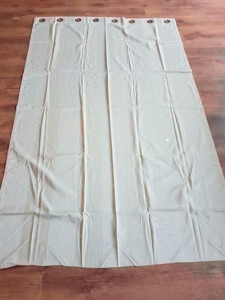 Gestreept gordijn met oogjes, Ophalen of Verzenden, Nieuw, Crème