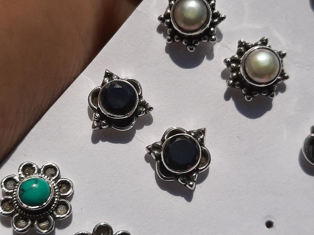 Vanoli 925 zilveren oorbellen oorknopjes met saffier, Sieraden, Tassen en Uiterlijk, Oorbellen, Daiva1973@hotmail.com, Vanoli