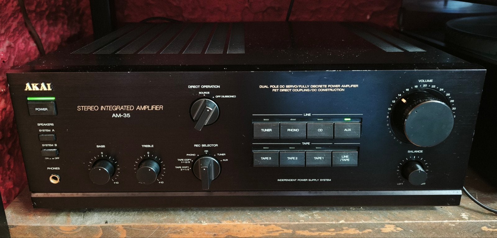 Vintage Akai AM-35 Stereo Integrated Amplifier, Ophalen, Minder dan 60 watt, Overige merken