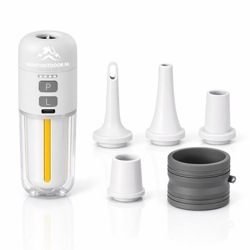 SmartOutdoor Mini Luchtpomp Oplaadbaar LED 5 Opzetstukken Wi, Ophalen of Verzenden, Nieuw, Elektrisch