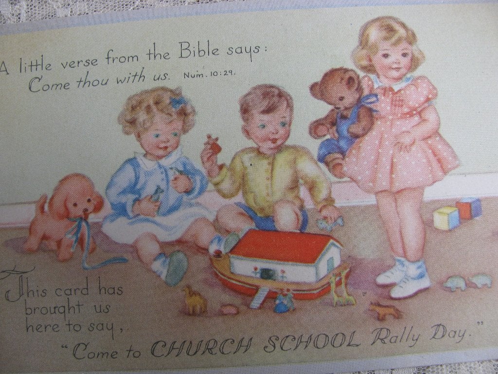 Oude Kaart - Zondagschool - Kinderen / Ark van Noach, Verzenden, 1940 tot 1960, Ongelopen, Kinderen