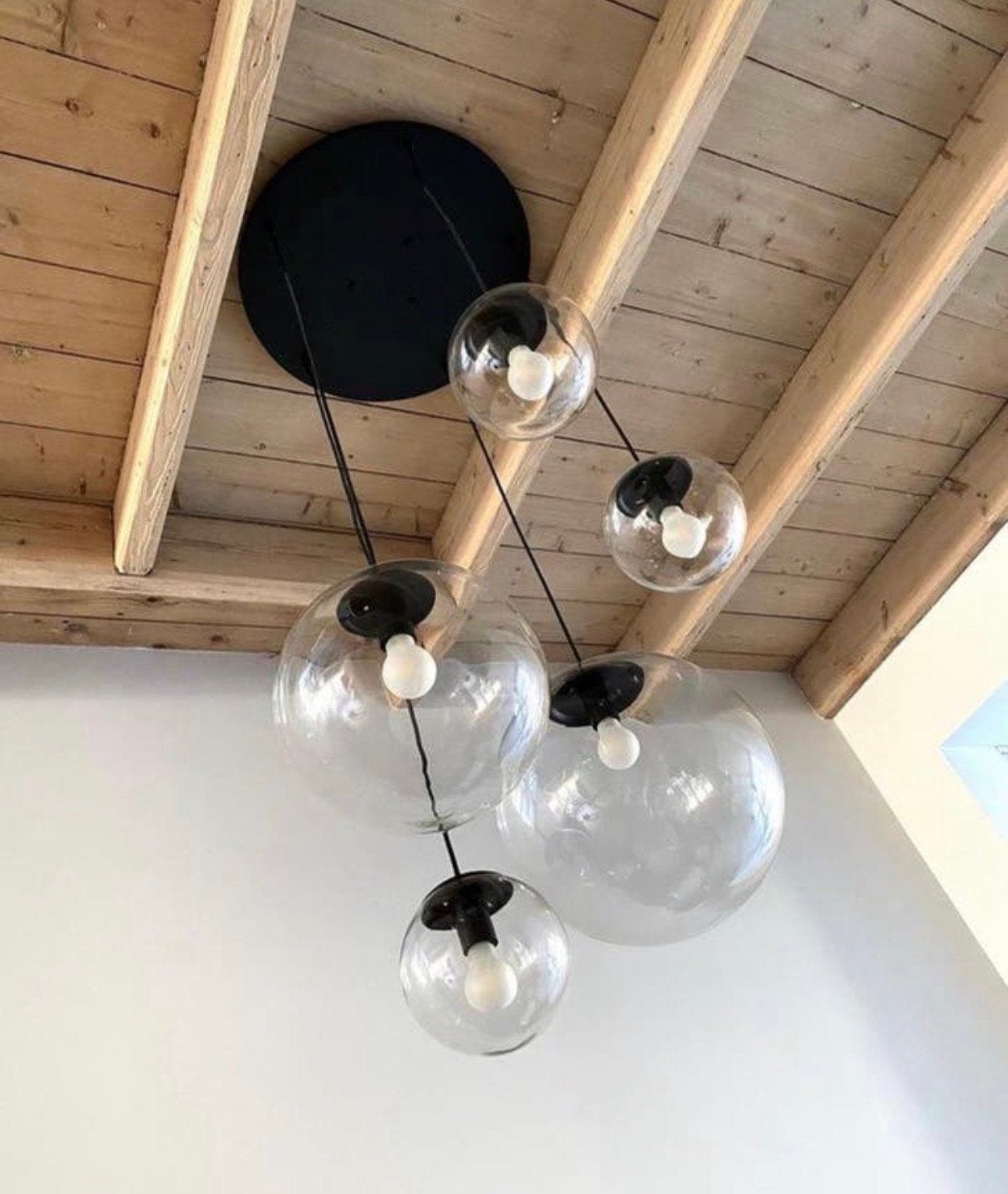 Steinhauer style Design hanglamp met 5 bollen, Ophalen, Zo goed als nieuw