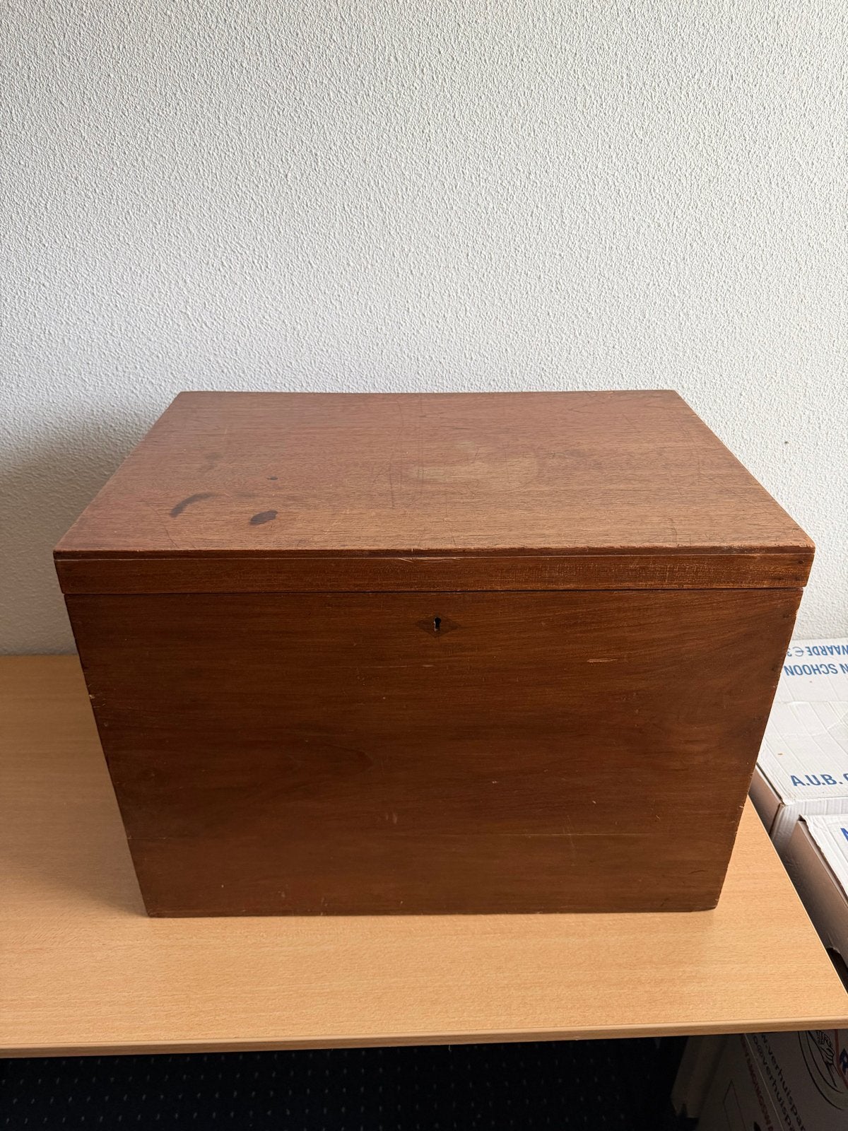 Vintage houten kist met handvatten, Ophalen