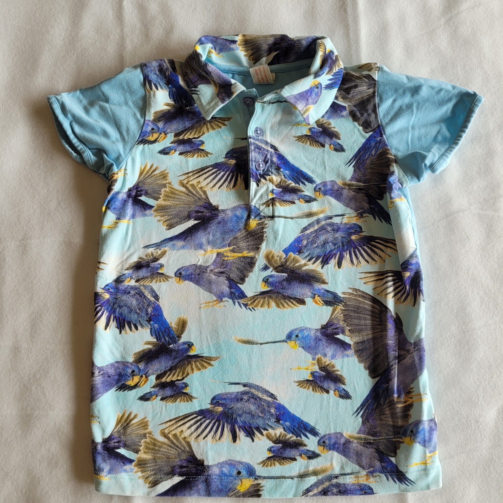 Wild T-shirt met vogels maat 122/128, Gebruikt, Jongen of Meisje, Ophalen of Verzenden, Shirt of Longsleeve