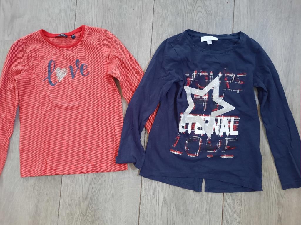 Blue Seven shirt rood wit gestreept en Charles Vögele mt 122, Kinderen en Baby's, Gebruikt, Meisje, Charles Vogele, Ophalen of Verzenden