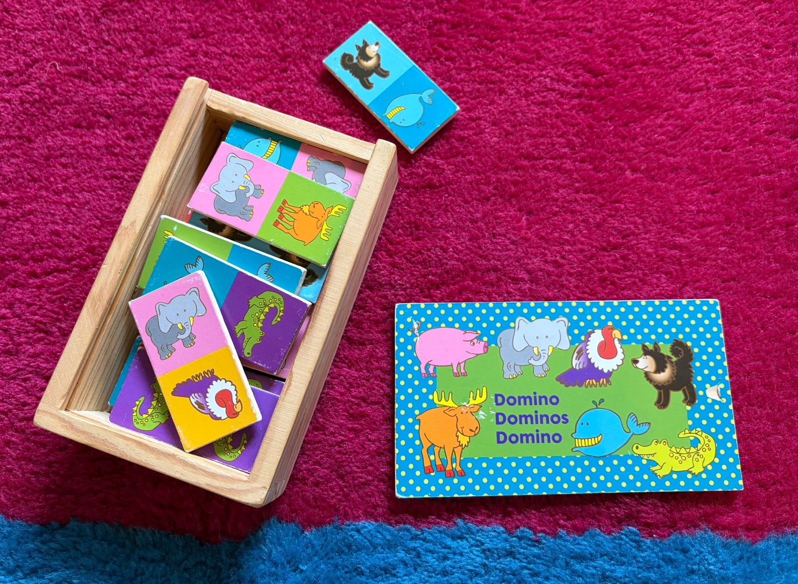 Houten dieren domino, Ophalen of Verzenden, Gebruikt