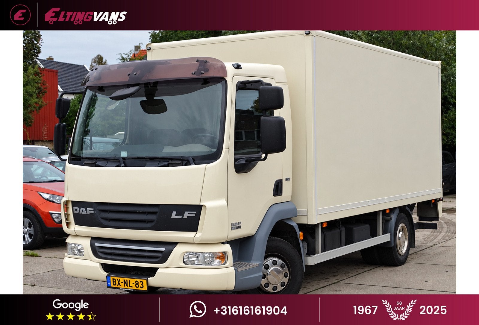 DAF FA LF45 Bakwagen Vangmuilkoppeling (bj 2010), Auto's, Euro 5, Wit, Origineel Nederlands, Bedrijf