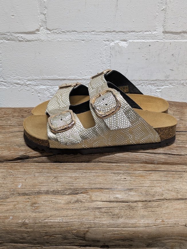 Scholl - Mooie leren slippers sandalen maat 37 - Nieuw, Scholl, Beige, Nieuw, X