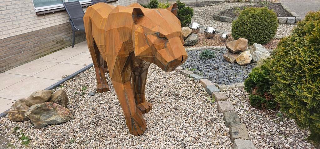 Indrukwekkende Cortenstaal Tijger Sculptuur voor Buiten, Ophalen of Verzenden, Nieuw, Metaal