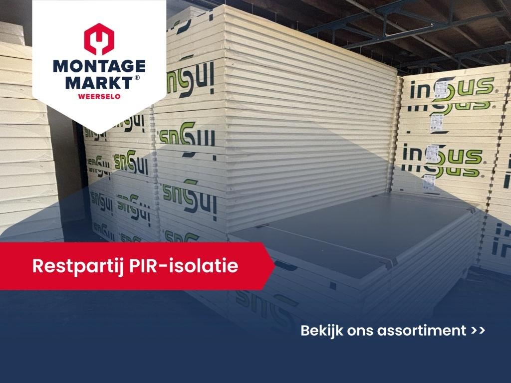 Restpartij PIR-isolatie | Insus | 60 & 80 mm | Sponning, Ophalen, Dakisolatie, 4 tot 8 cm, Nieuw