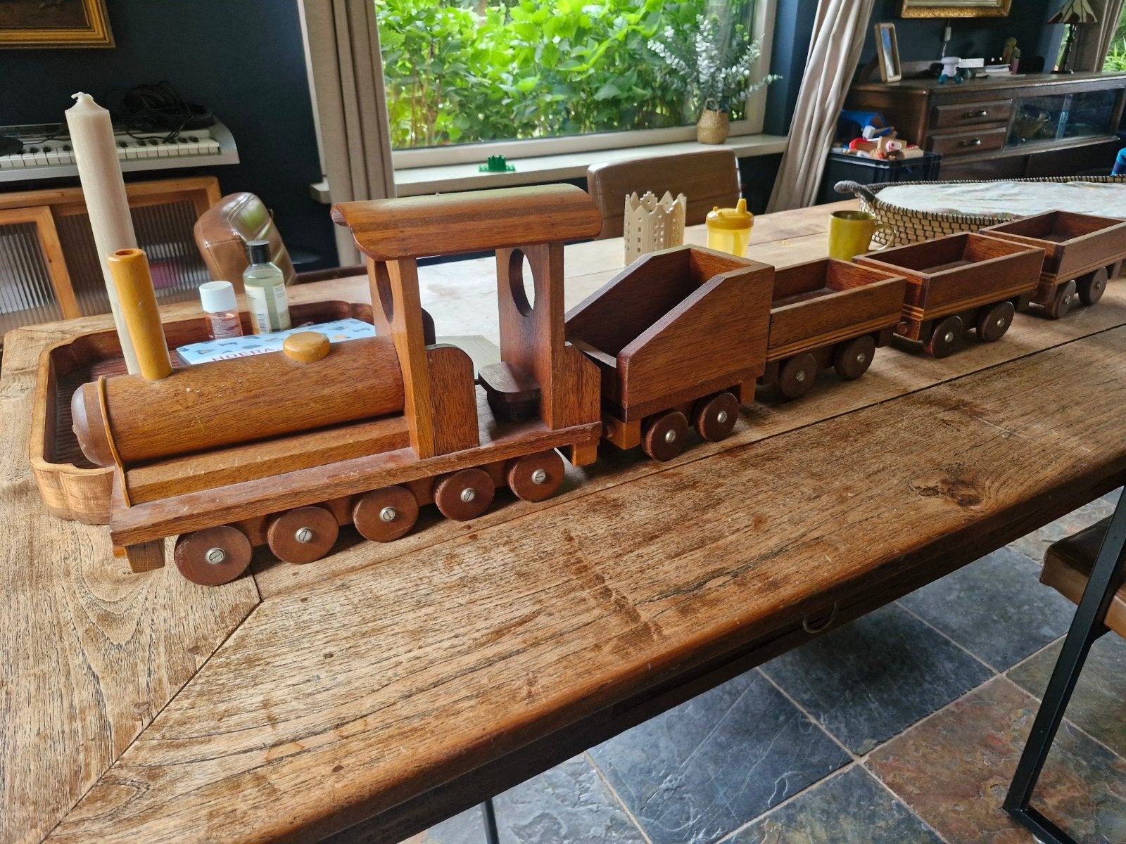 Grote Houten Speeltrein - 150cm lang, Ophalen of Verzenden, Gebruikt