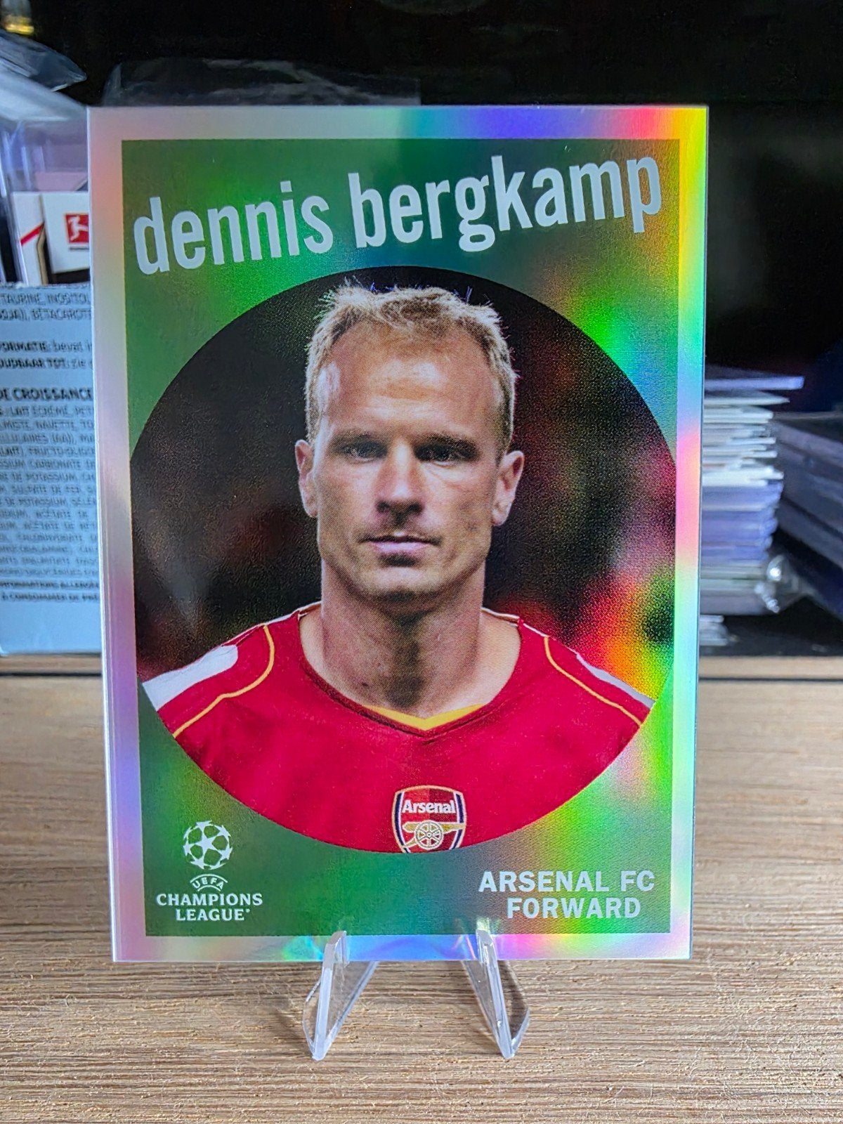 Dennis Bergkamp Topps Chrome UEFA Champions League Kaart, Ophalen of Verzenden, Zo goed als nieuw, Buitenlandse clubs, Spelerskaart