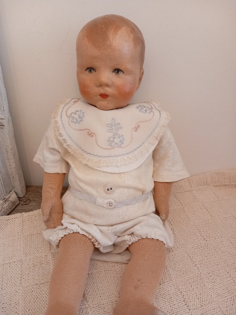 schattige oude en antieke baby poppenkleertjes 3 delig set., Ophalen of Verzenden, Zo goed als nieuw, Kleertjes